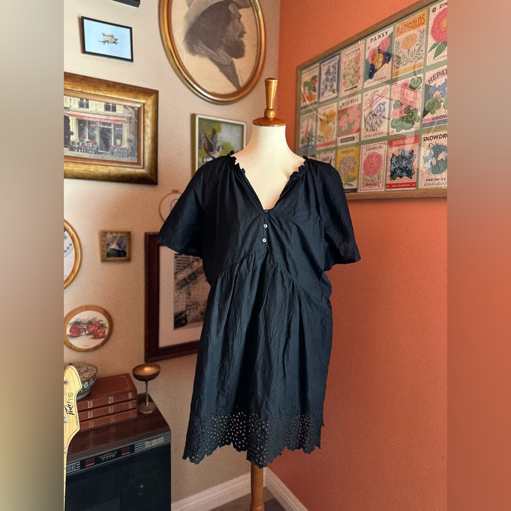 Old Navy Split Neck Mini Swing Dress